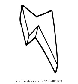 line drawing cartoon decorative lightning bolt