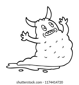 line drawing cartoon demon