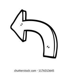 flecha de dirección de dibujos animados de líneas