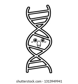 line drawing cartoon of a DNA strand