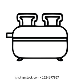 line drawing cartoon of a double toaster
