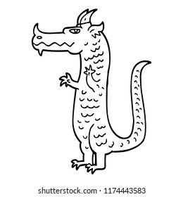 line drawing cartoon dragon