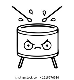 line drawing cartoon of a drum
