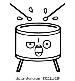 dibujo en línea de un tambor