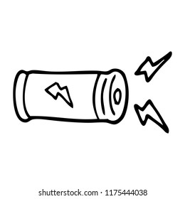 line drawing cartoon electric battery
