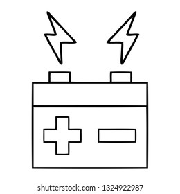 dibujo en línea de una batería eléctrica