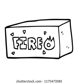 line drawing cartoon emergency fire sign