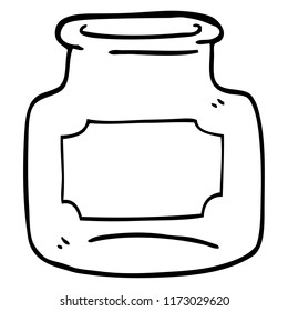 caricatura de dibujo de línea en frasco vacío