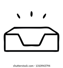 dibujo en línea de una bandeja vacía