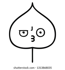 dibujo en línea de una hoja de expresión