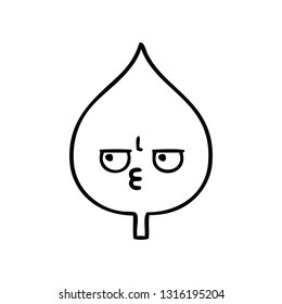 line drawing cartoon of a expressional leaf
