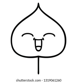line drawing cartoon of a expressional leaf