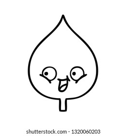 line drawing cartoon of a expressional leaf