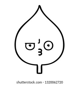 line drawing cartoon of a expressional leaf