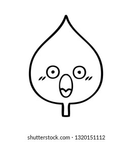line drawing cartoon of a expressional leaf