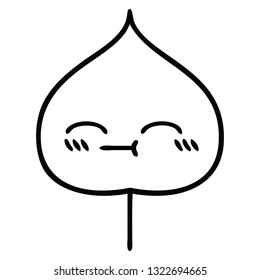 line drawing cartoon of a expressional leaf