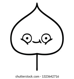 line drawing cartoon of a expressional leaf