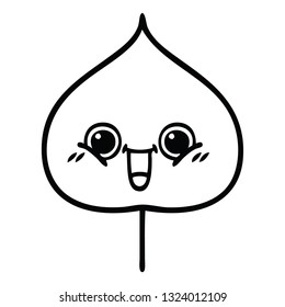 line drawing cartoon of a expressional leaf