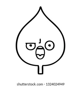 line drawing cartoon of a expressional leaf