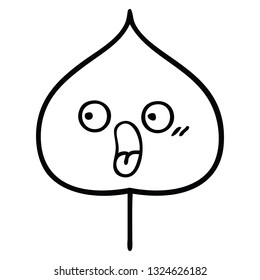 line drawing cartoon of a expressional leaf