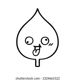 line drawing cartoon of a expressional leaf