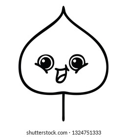 line drawing cartoon of a expressional leaf