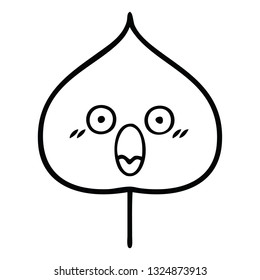 line drawing cartoon of a expressional leaf