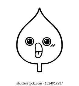 line drawing cartoon of a expressional leaf