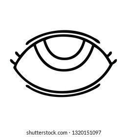 line drawing cartoon of a eye looking up