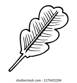 line drawing cartoon of a fallen leaf