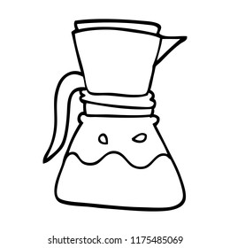 line drawing cartoon filter coffee