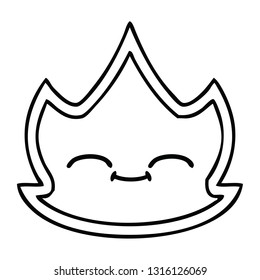 line drawing cartoon of a fire
