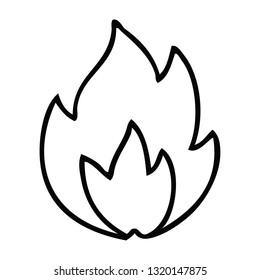 line drawing cartoon of a fire