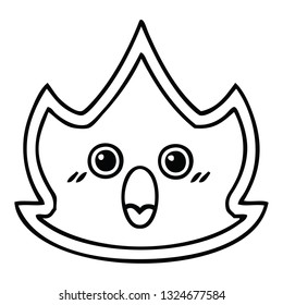 line drawing cartoon of a fire