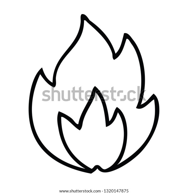 Line Drawing Cartoon Fire Stock Vector Royalty Free 1320147875