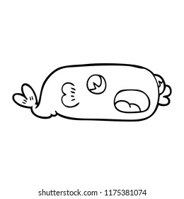 dibujo en línea de un pez