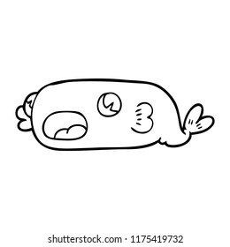 dibujo en línea de un pez