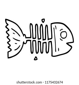 Line Drawing Cartoon Fish Bones Stock Vector (royalty Free) 1175432674 