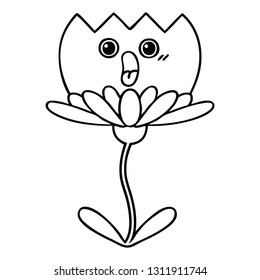 line drawing cartoon of a flower