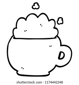 line drawing cartoon frappacino