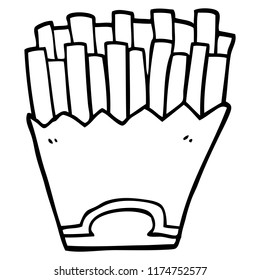 line drawing cartoon french fries