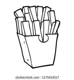 Line Drawing Cartoon Takeout Fries Stock Illustration 1181644657