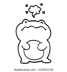 line drawing cartoon frog