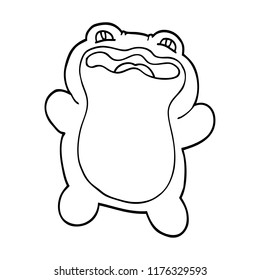 line drawing cartoon frog