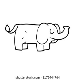 line drawing cartoon funny elephant