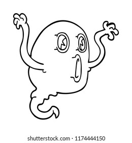 line drawing cartoon ghost