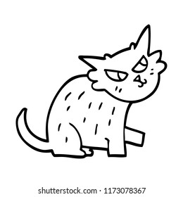 line drawing cartoon ginger cat