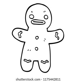 line drawing cartoon gingerbread man