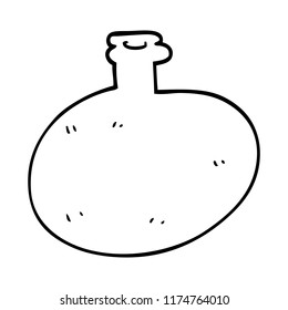 line drawing cartoon of a glass bottle