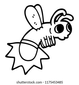 line drawing cartoon glow bug